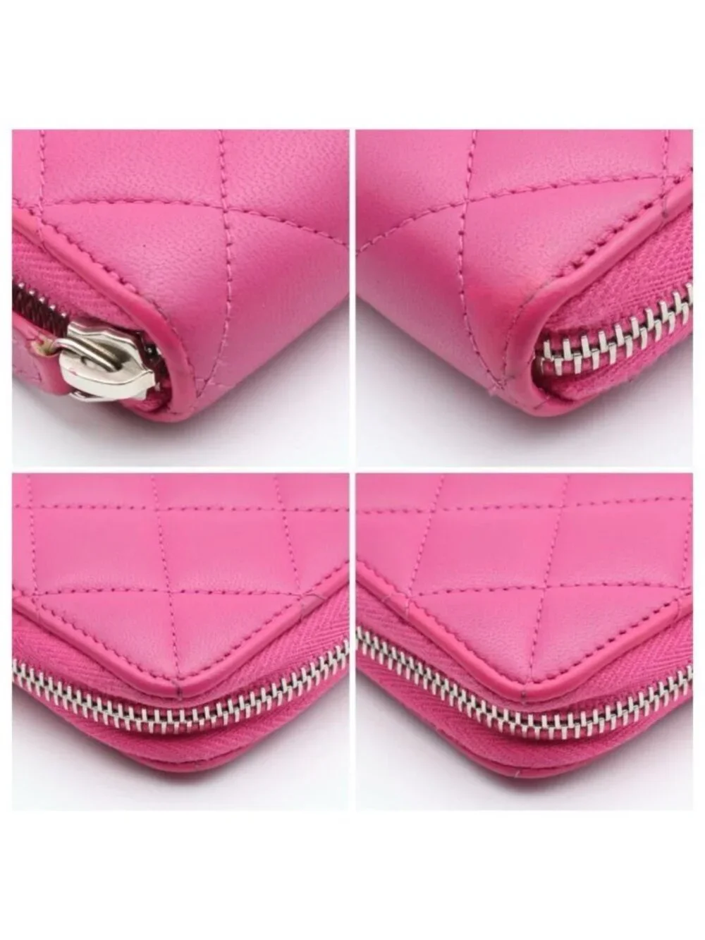 Chanel Zip Around Wallet Quilted Pink